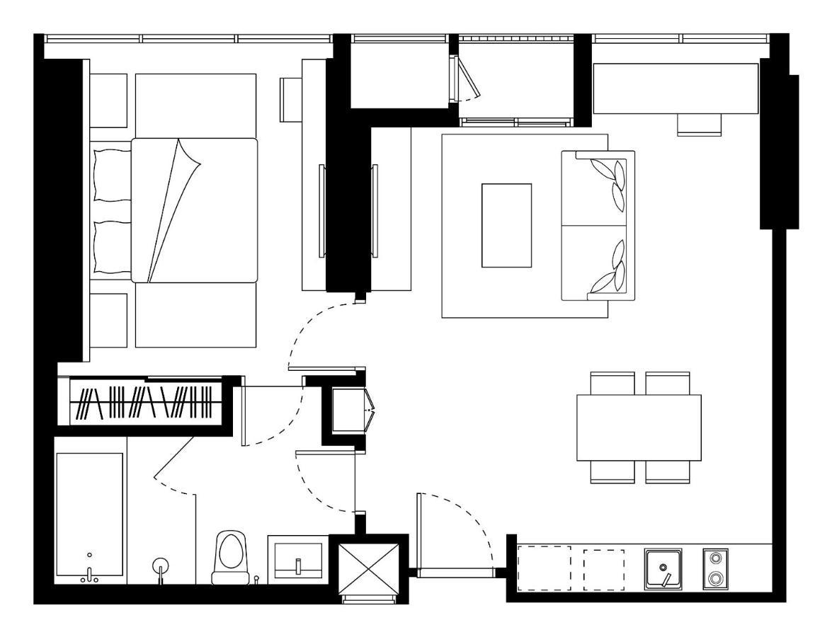 Somerset Rama 9 방콕 외부 사진 A floor plan of a typical apartment